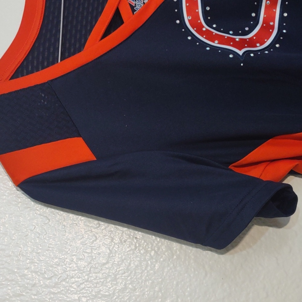 💕Majestic Chicago's Women Navy and Orange Women's Jersey Top - Picture 7 of 11